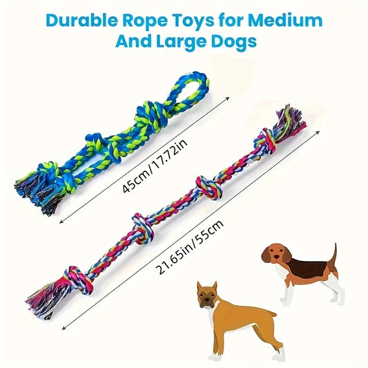 durable knot rope toy for dogs, Tug of war & Chew toy (Linen Material)