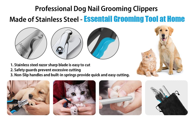 Professional Pet Nail Clippers with Safety Guard – Stainless Steel for Dogs & Cats