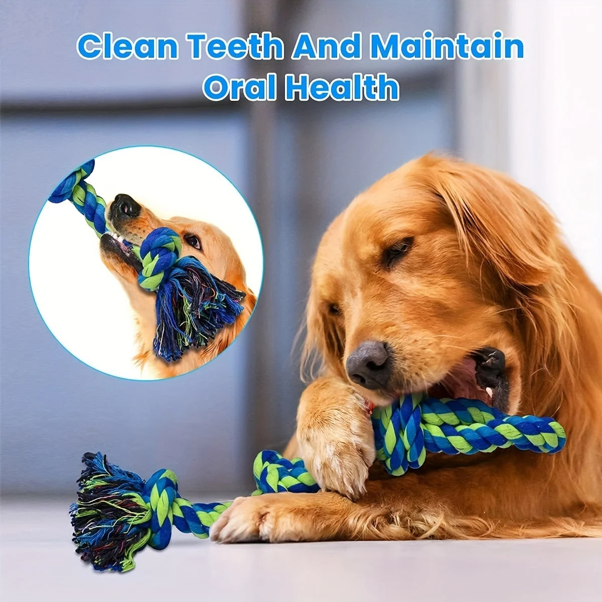 durable knot rope toy for dogs, Tug of war & Chew toy (Linen Material)