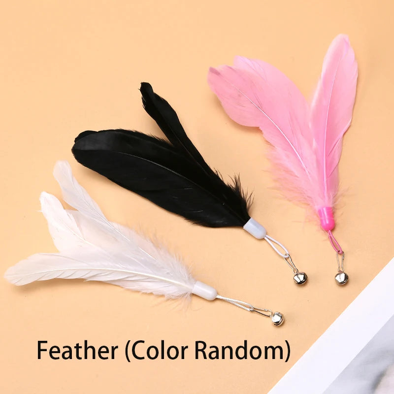 Feather cat teaser wand - Suction cup hands free play, for Kittens & Cats