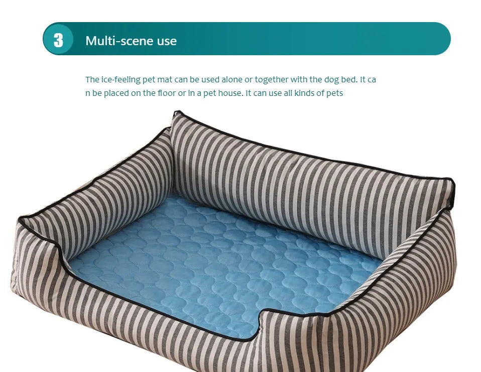Cooling pet mat for Dogs & Cats, Self cooling, lightweight, Summer relief bed