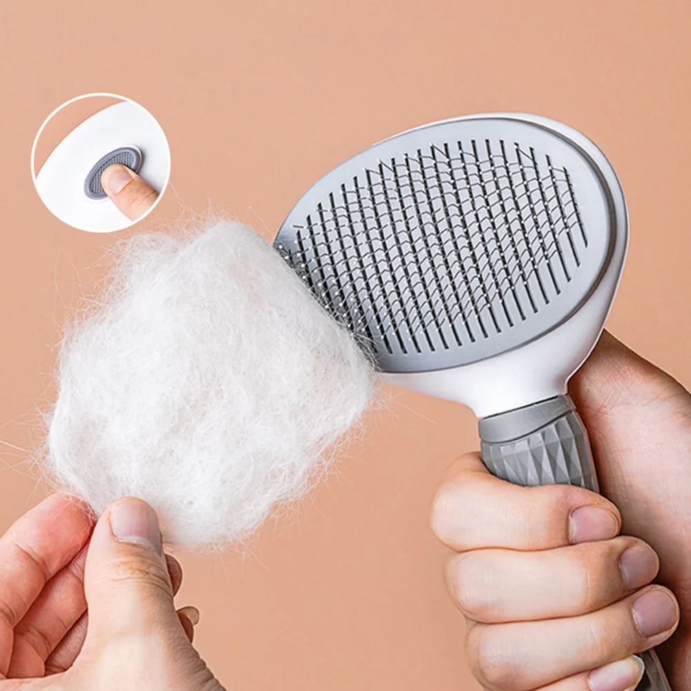 Self-Cleaning Slicker Brush for Dogs & Cats – Pet Hair Removal Grooming Comb