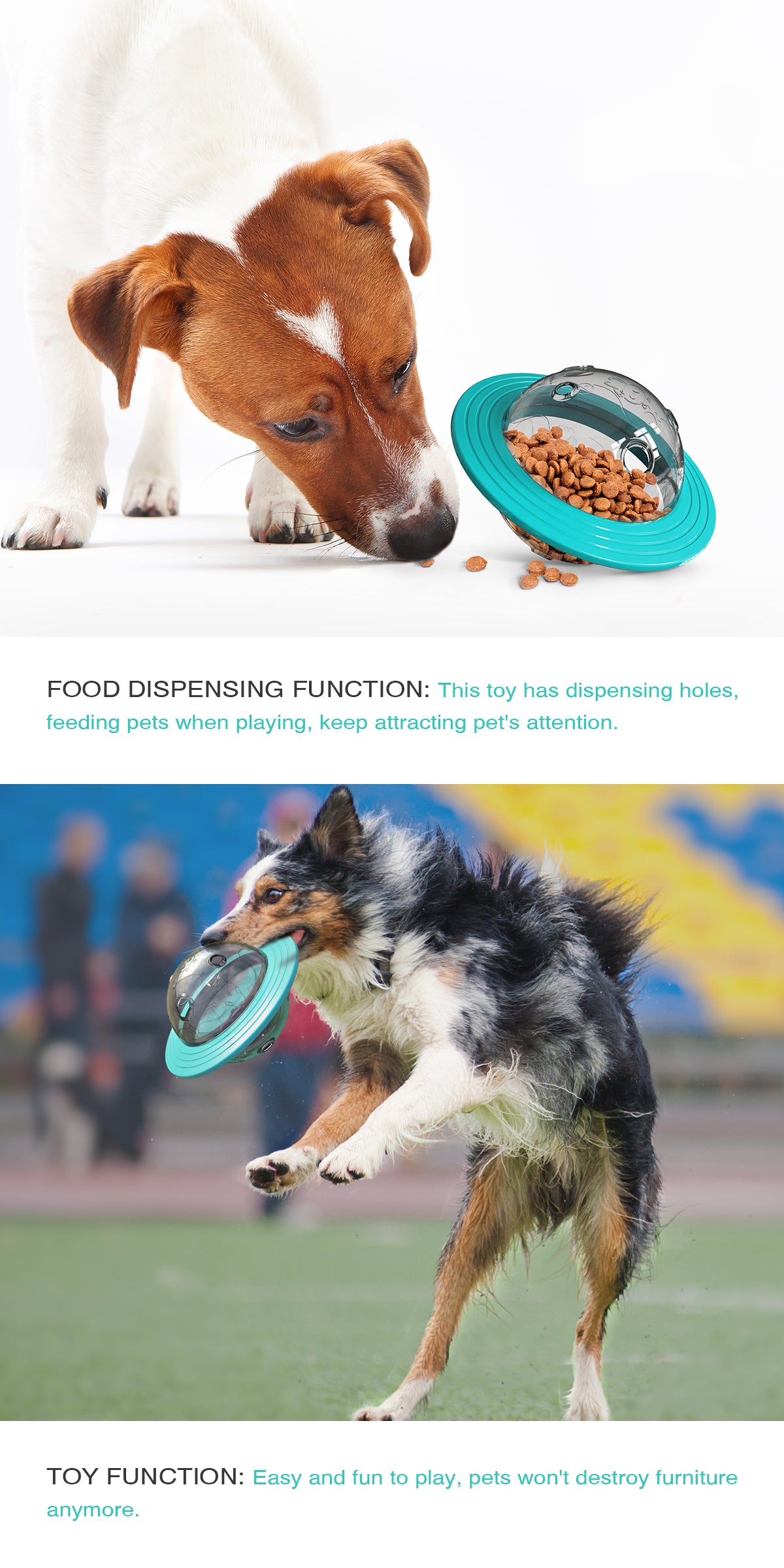 Interactive Dog treat ball - IQ Training puzzle toy (Small & Large Dogs)