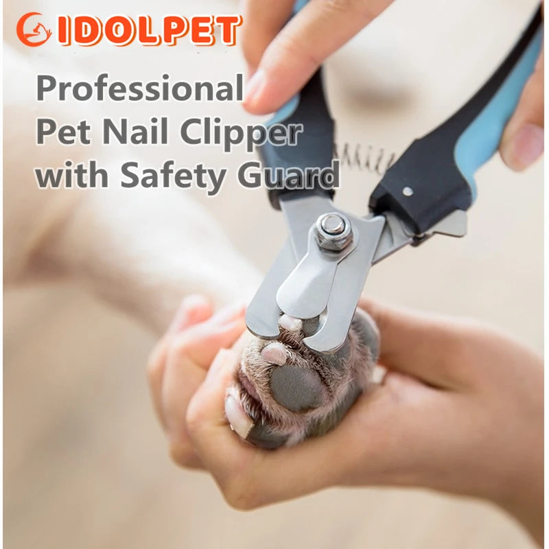 Professional Pet Nail Clippers with Safety Guard – Stainless Steel for Dogs & Cats