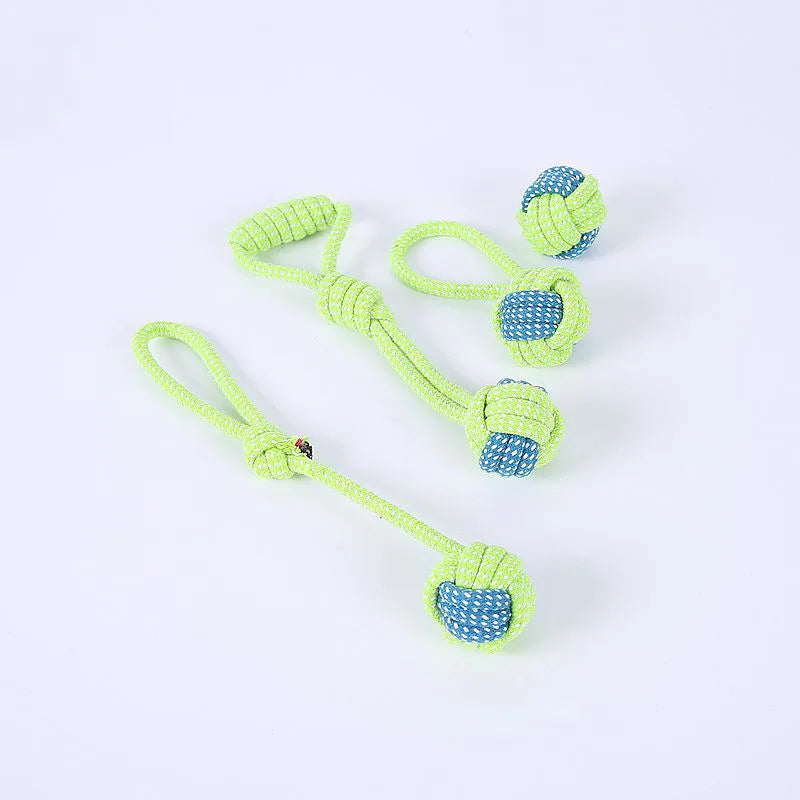 Interactive cotton rope dog toys, Chew & Tug set for small to large dogs.