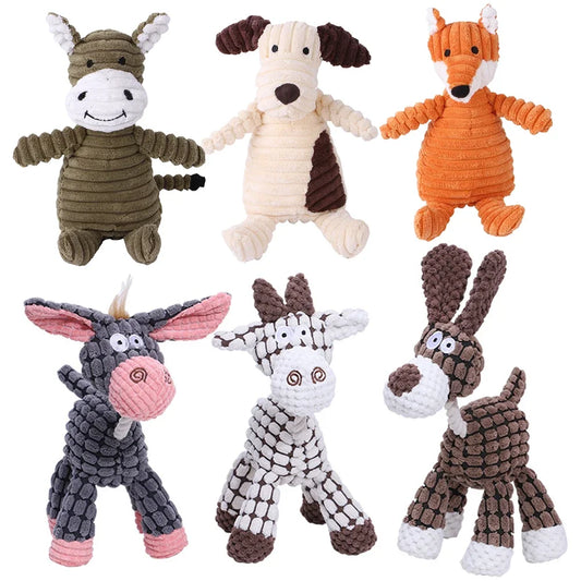 Squeaky Dog & Cat toys - Bite resistant animal design (Multiple Styles)