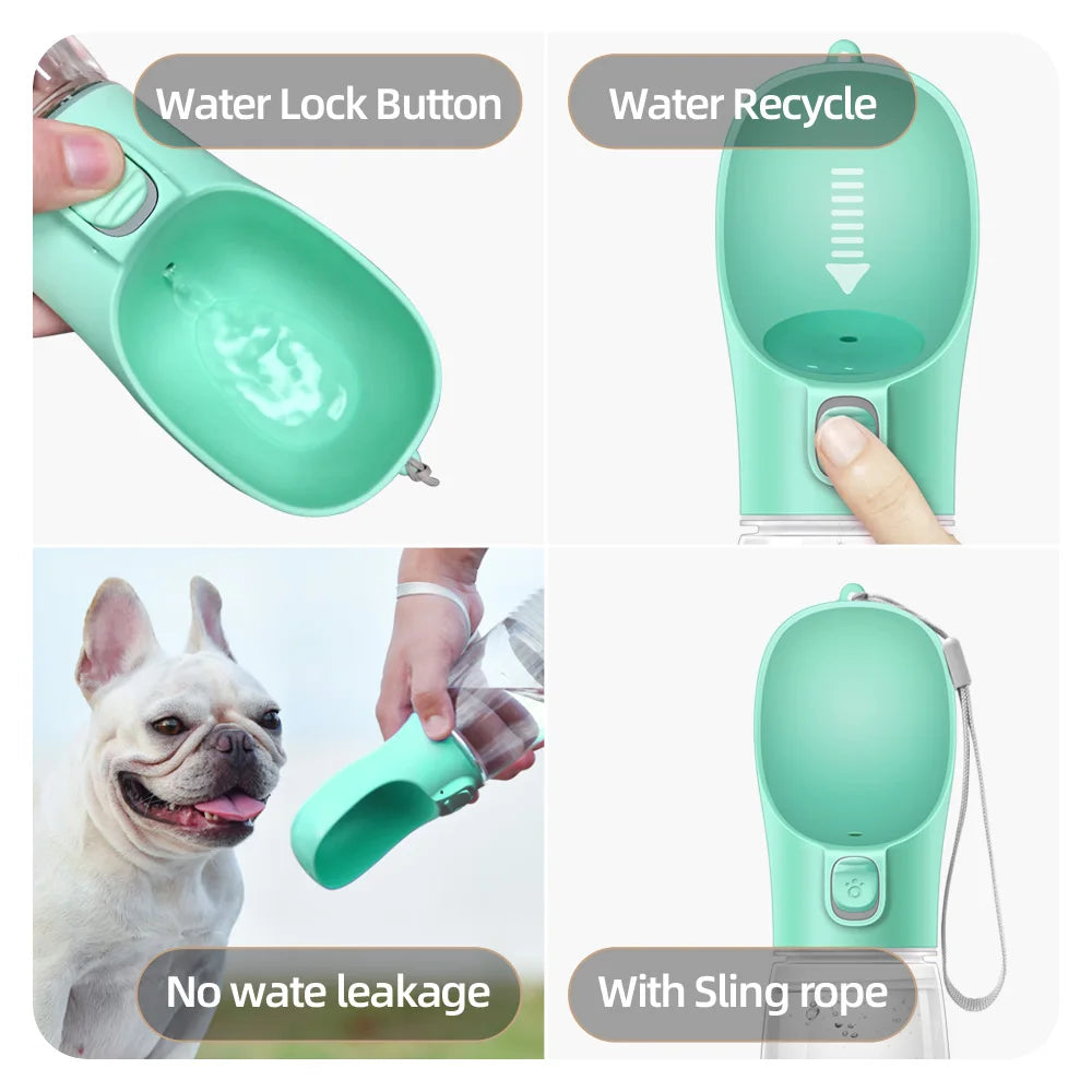 Portable Leakproof Dog Water Bottle – For Walks, Travel & Outdoor Adventures (350ml/550ml)