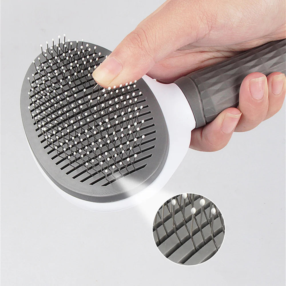 Self-Cleaning Slicker Brush for Dogs & Cats – Pet Hair Removal Grooming Comb