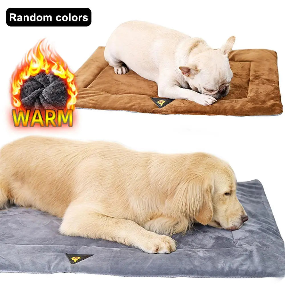 Self Heating Pet Bed - Warm flannel mat for Dogs & Cats, ideal for winter & seniors