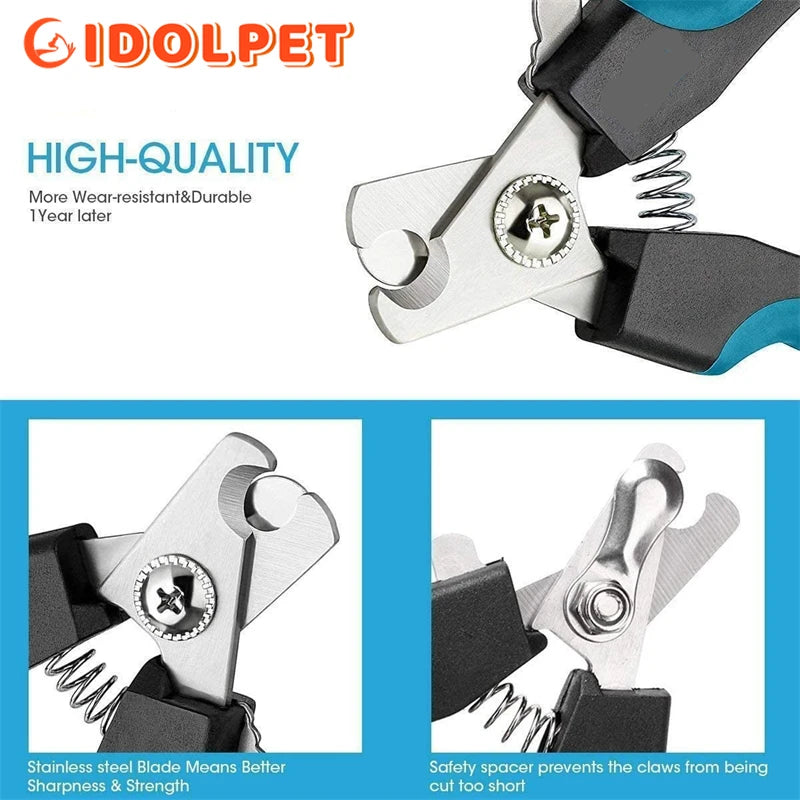 Professional Pet Nail Clippers with Safety Guard – Stainless Steel for Dogs & Cats
