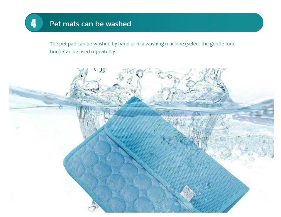 Cooling pet mat for Dogs & Cats, Self cooling, lightweight, Summer relief bed
