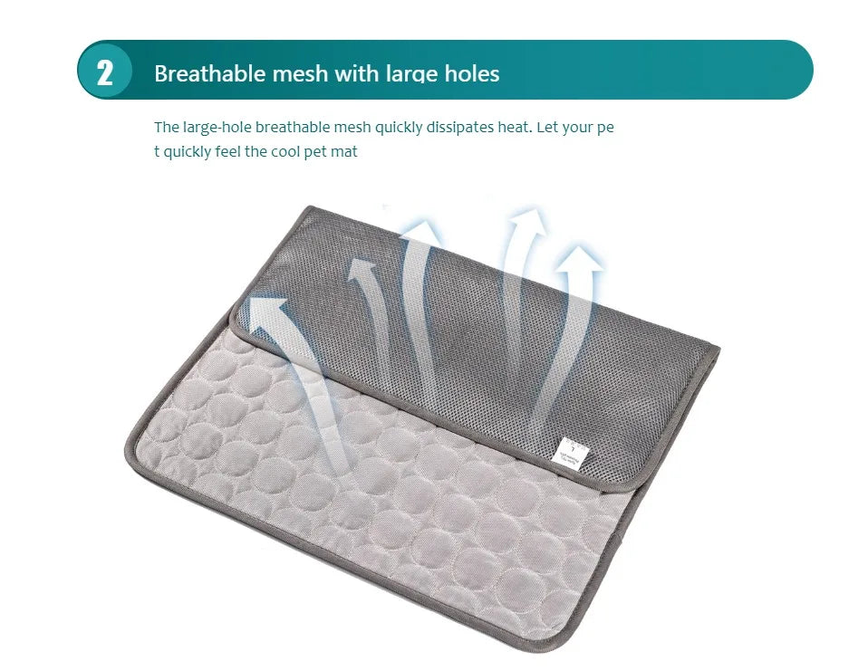 Cooling pet mat for Dogs & Cats, Self cooling, lightweight, Summer relief bed