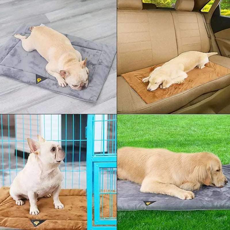 Self Heating Pet Bed - Warm flannel mat for Dogs & Cats, ideal for winter & seniors