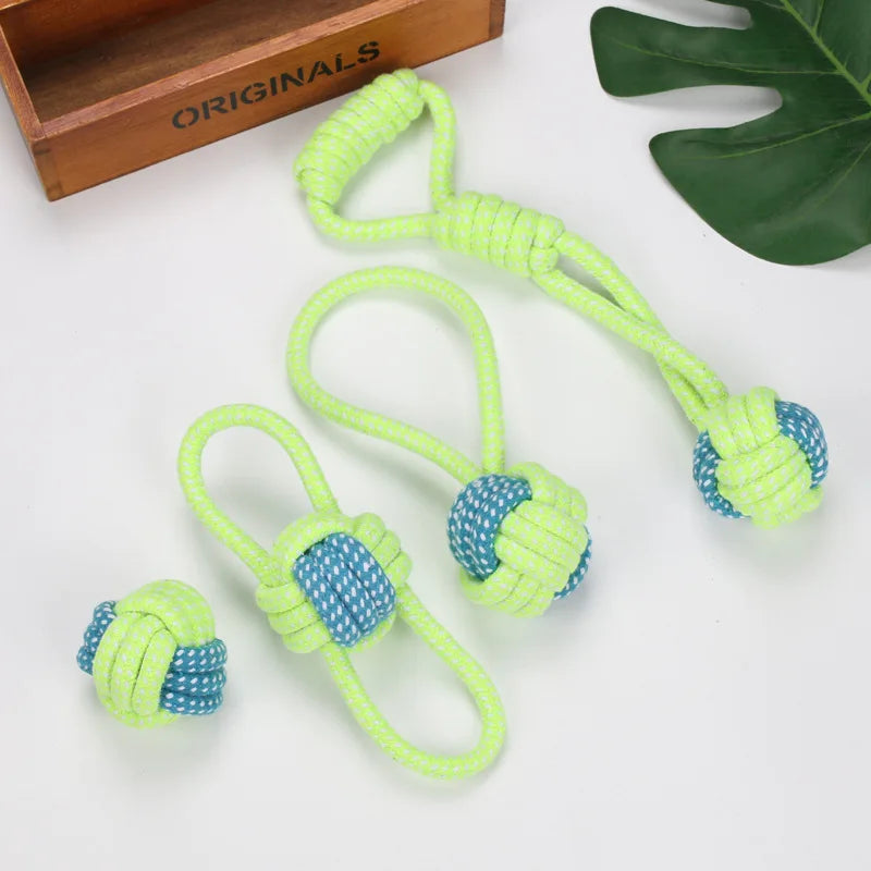 Interactive cotton rope dog toys, Chew & Tug set for small to large dogs.