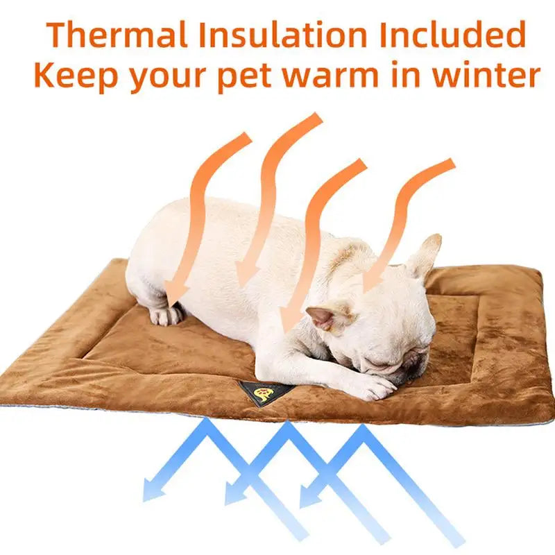 Self Heating Pet Bed - Warm flannel mat for Dogs & Cats, ideal for winter & seniors
