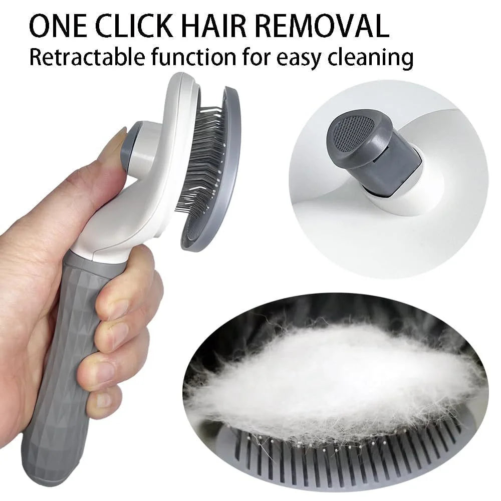 Self-Cleaning Slicker Brush for Dogs & Cats – Pet Hair Removal Grooming Comb